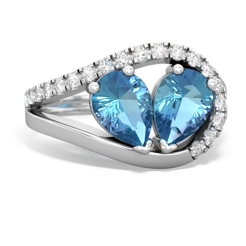 blue topaz pave heart ring