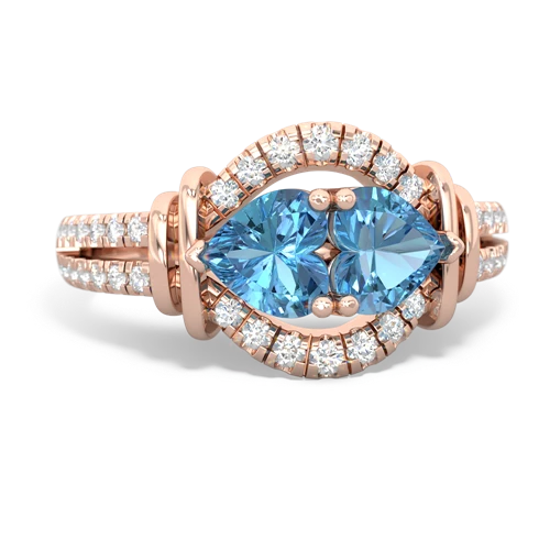 Blue Topaz Art-Deco Keepsake Genuine Swiss Blue Topaz ring Ring