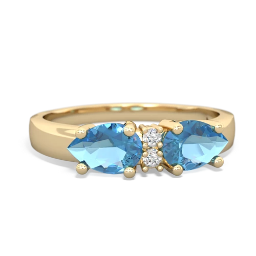 Blue Topaz Pear Bowtie Genuine Swiss Blue Topaz ring Ring