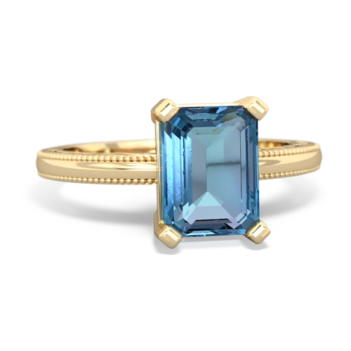 Blue Topaz Milgrain Scroll Genuine Swiss Blue Topaz ring Ring