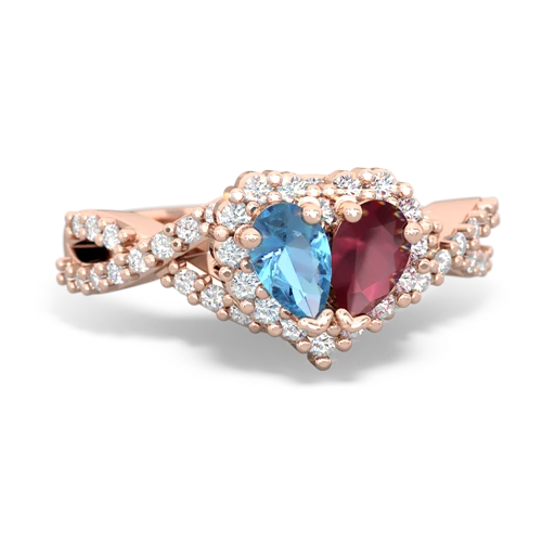 blue topaz-ruby engagement ring