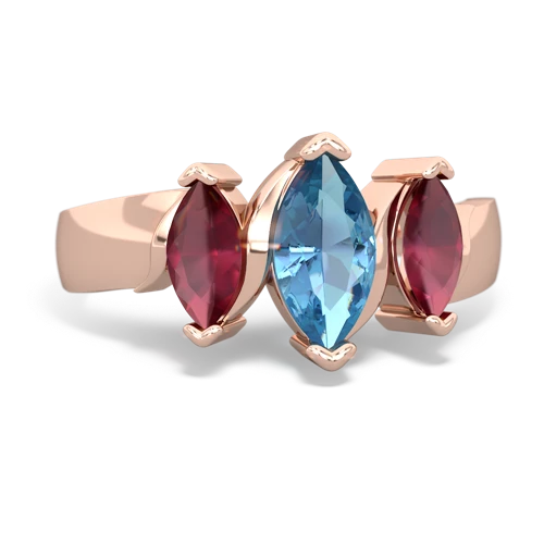 blue topaz-ruby keepsake ring