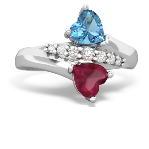 blue topaz-ruby modern ring