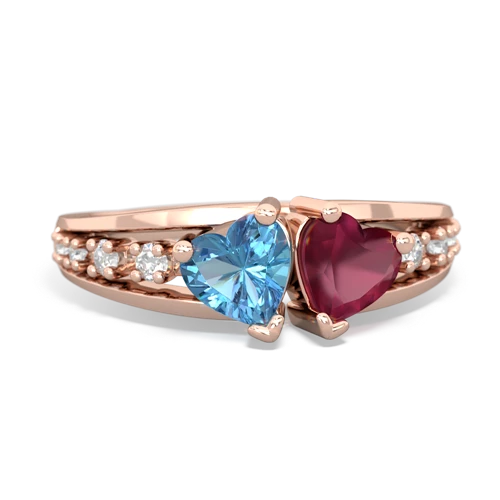 blue topaz-ruby modern ring