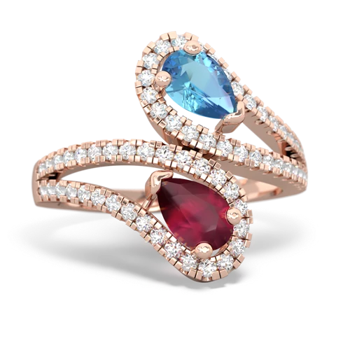 blue topaz-ruby pave swirls ring