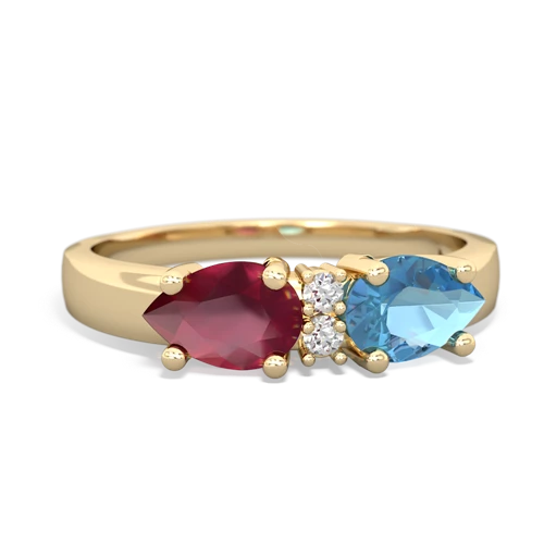 blue topaz-ruby timeless ring