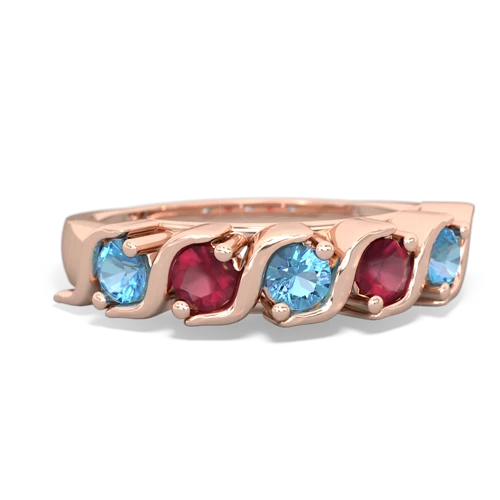 blue topaz-ruby timeless ring