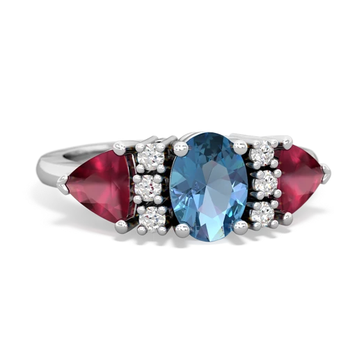 blue topaz-ruby timeless ring