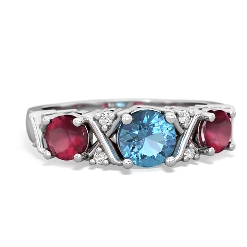 blue topaz-ruby timeless ring