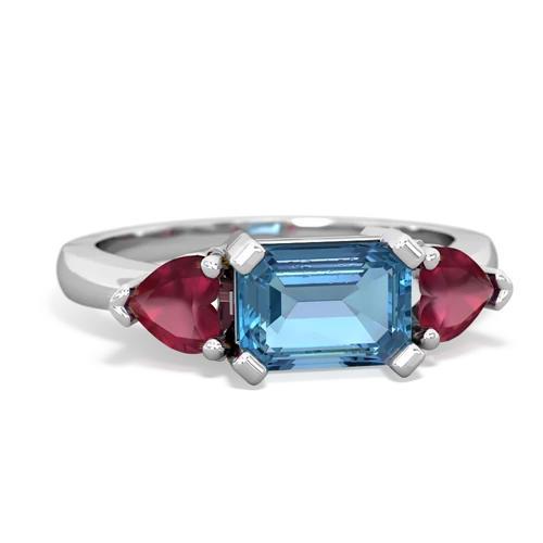 blue topaz-ruby timeless ring