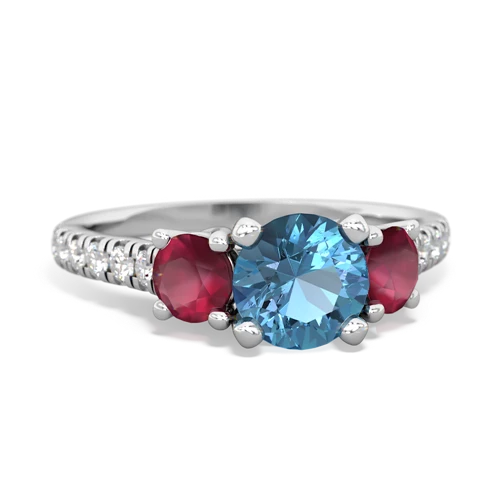 blue topaz-ruby trellis pave ring