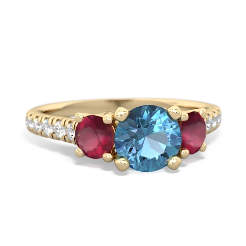 blue topaz-ruby trellis pave ring