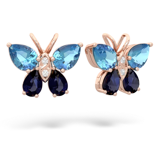 blue topaz-sapphire butterfly earrings
