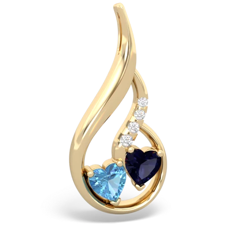 blue topaz-sapphire keepsake swirl pendant