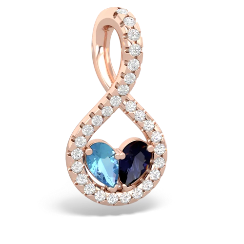 blue topaz-sapphire pave twist pendant