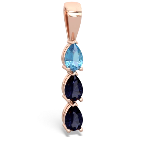 blue topaz-sapphire three stone pendant