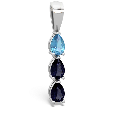 blue topaz-sapphire three stone pendant