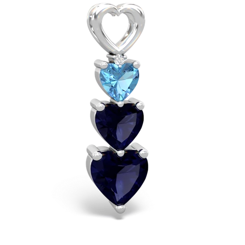 blue topaz-sapphire three stone pendant