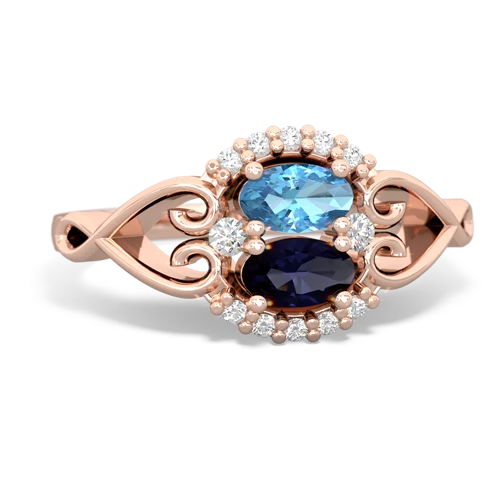 blue topaz-sapphire antique keepsake ring