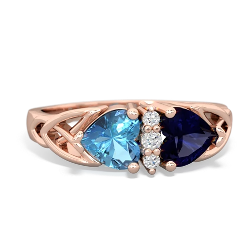 blue topaz-sapphire celtic ring