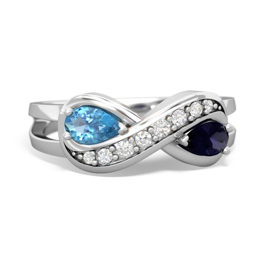 blue topaz-sapphire diamond infinity ring