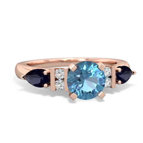 blue topaz-sapphire engagement ring