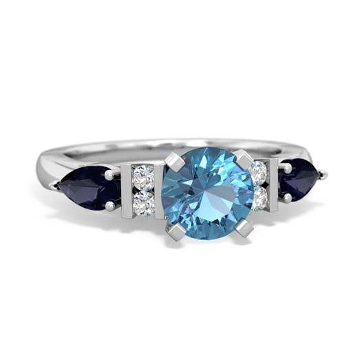 blue topaz-sapphire engagement ring