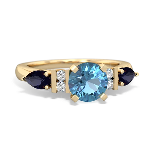 blue topaz-sapphire engagement ring