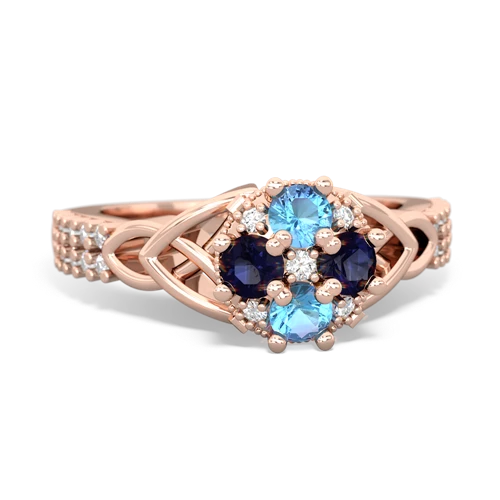 blue topaz-sapphire engagement ring