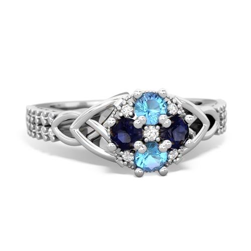 blue topaz-sapphire engagement ring