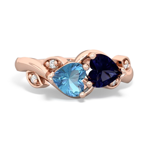 blue topaz-sapphire floral keepsake ring