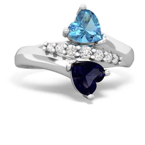 blue topaz-sapphire modern ring