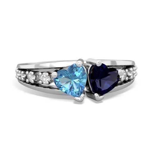 blue topaz-sapphire modern ring