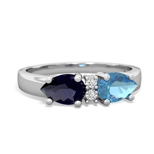 blue topaz-sapphire timeless ring