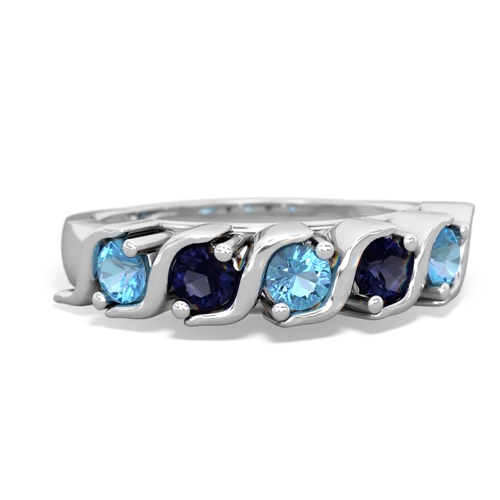 blue topaz-sapphire timeless ring