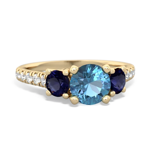 blue topaz-sapphire trellis pave ring