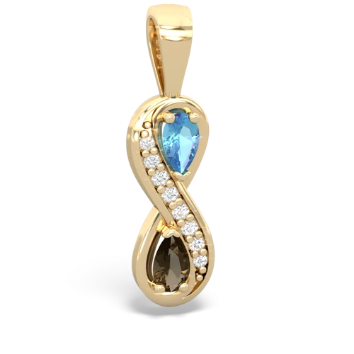blue topaz-smoky quartz keepsake infinity pendant