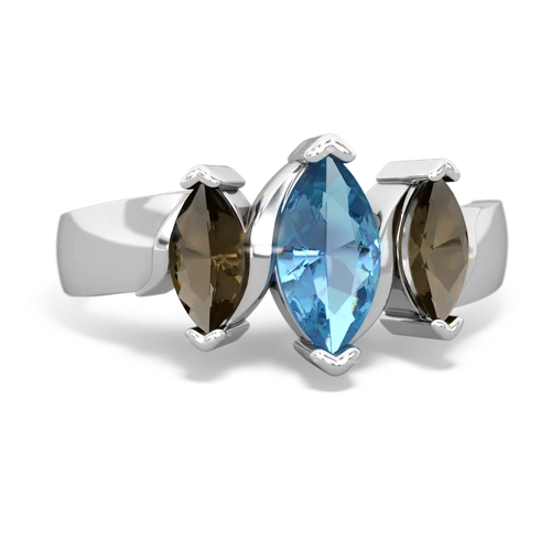 blue topaz-smoky quartz keepsake ring