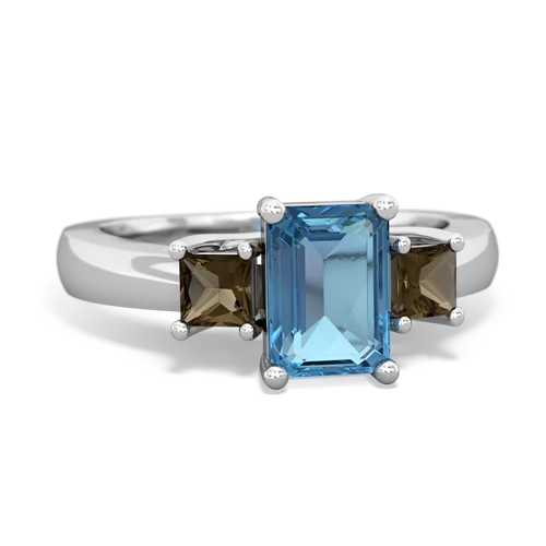 blue topaz-smoky quartz timeless ring