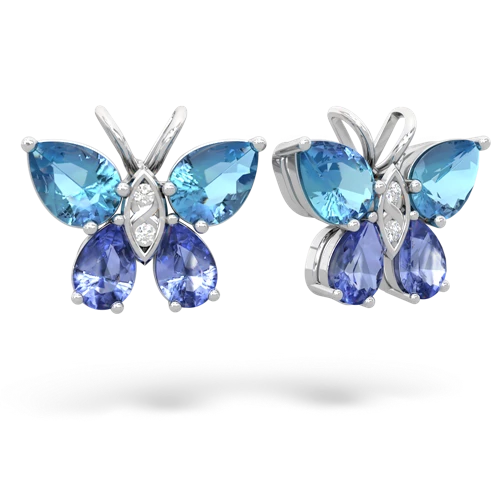 blue topaz-tanzanite butterfly earrings