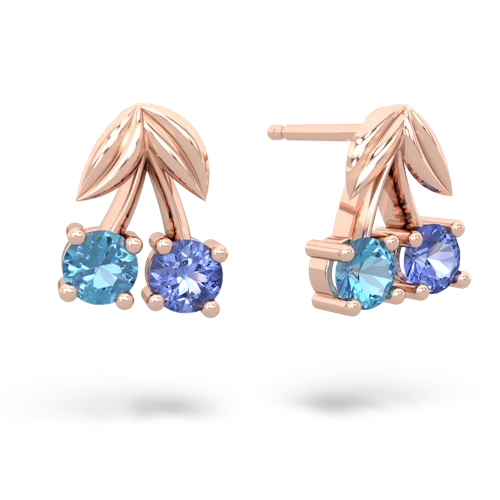 blue topaz-tanzanite cherries earrings