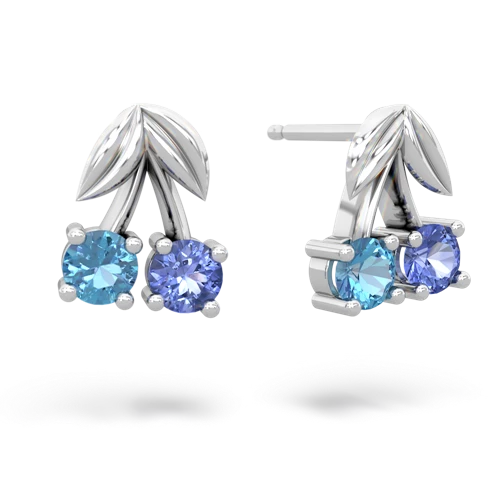 blue topaz-tanzanite cherries earrings