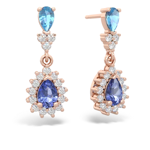 blue topaz-tanzanite dangle earrings
