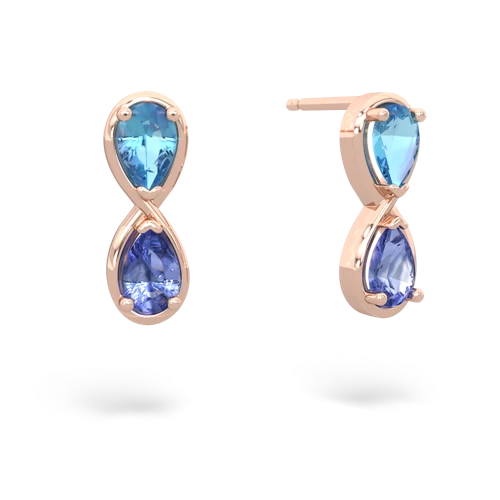 blue topaz-tanzanite infinity earrings