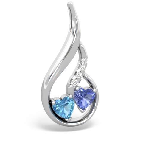 blue topaz-tanzanite keepsake swirl pendant