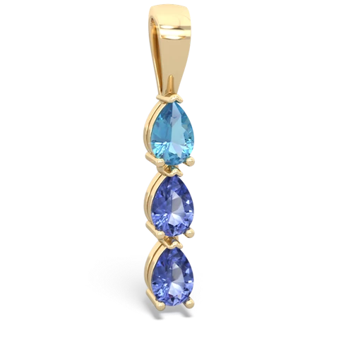 blue topaz-tanzanite three stone pendant