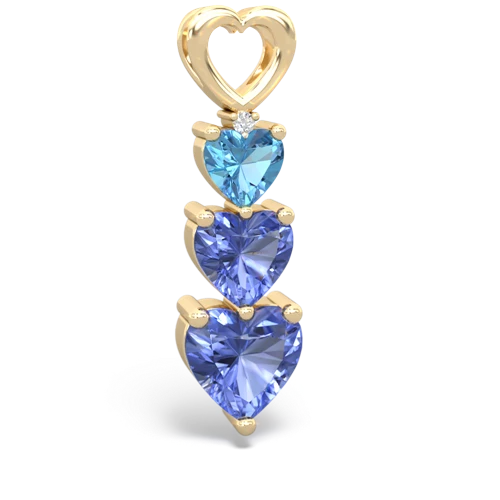 Blue Topaz Genuine Swiss Blue Topaz with Genuine Tanzanite and Genuine Amethyst Past Present Future pendant Pendant