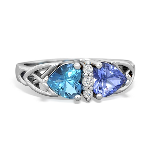 blue topaz-tanzanite celtic ring