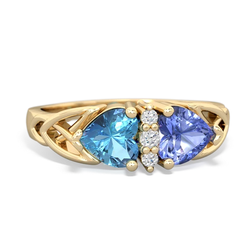 blue topaz-tanzanite celtic ring