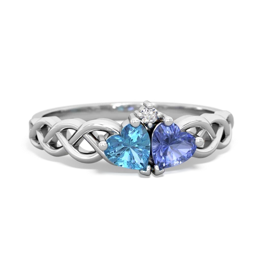 blue topaz-tanzanite celtic braid ring